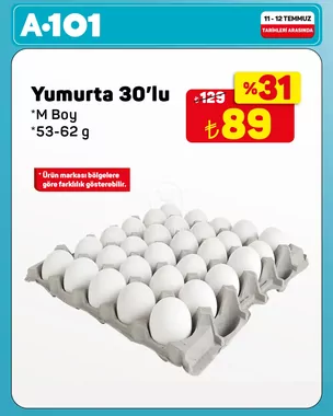 30 Lu M Boy Yumurta İndirimi 89 Tl