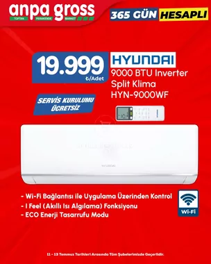 Hyundai 9000 Btu Inverter Split Klima