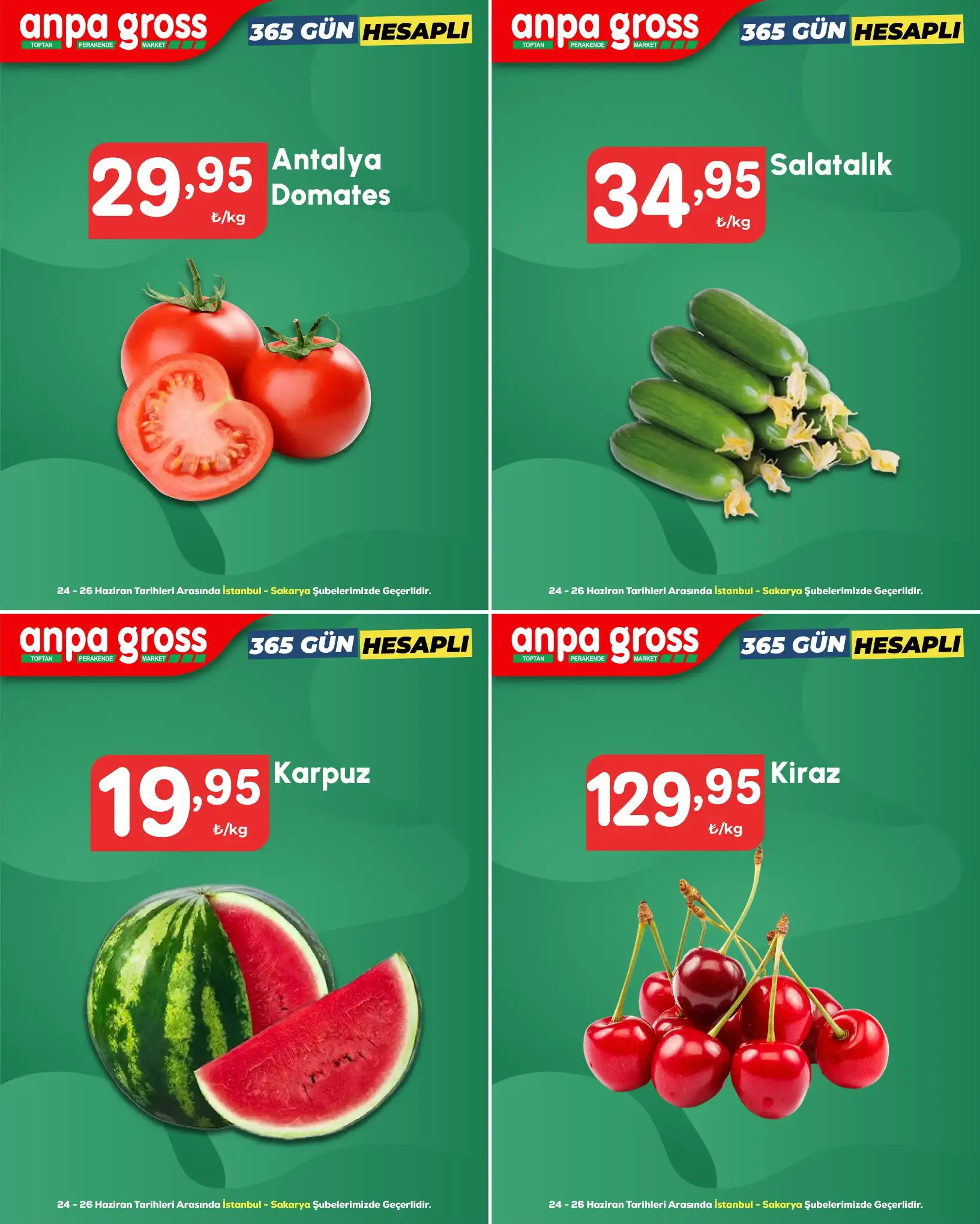 Istanbul Ve Sakarya Subelerinde Gecerli Manav Ürünleri