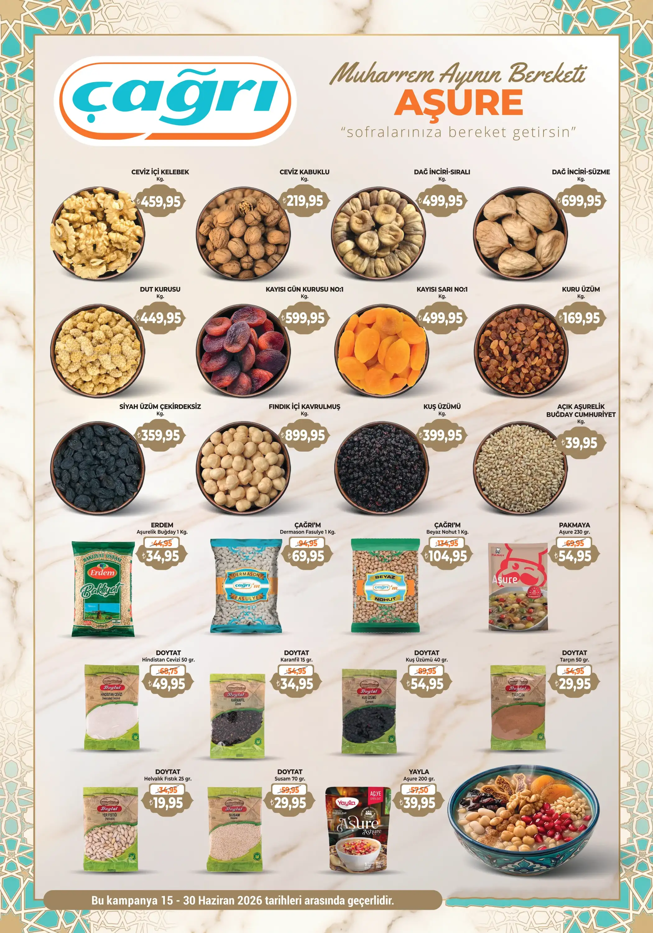 Çağrı Market - Aşurelik Ürünler Broşürü Broşürü, Kataloğu