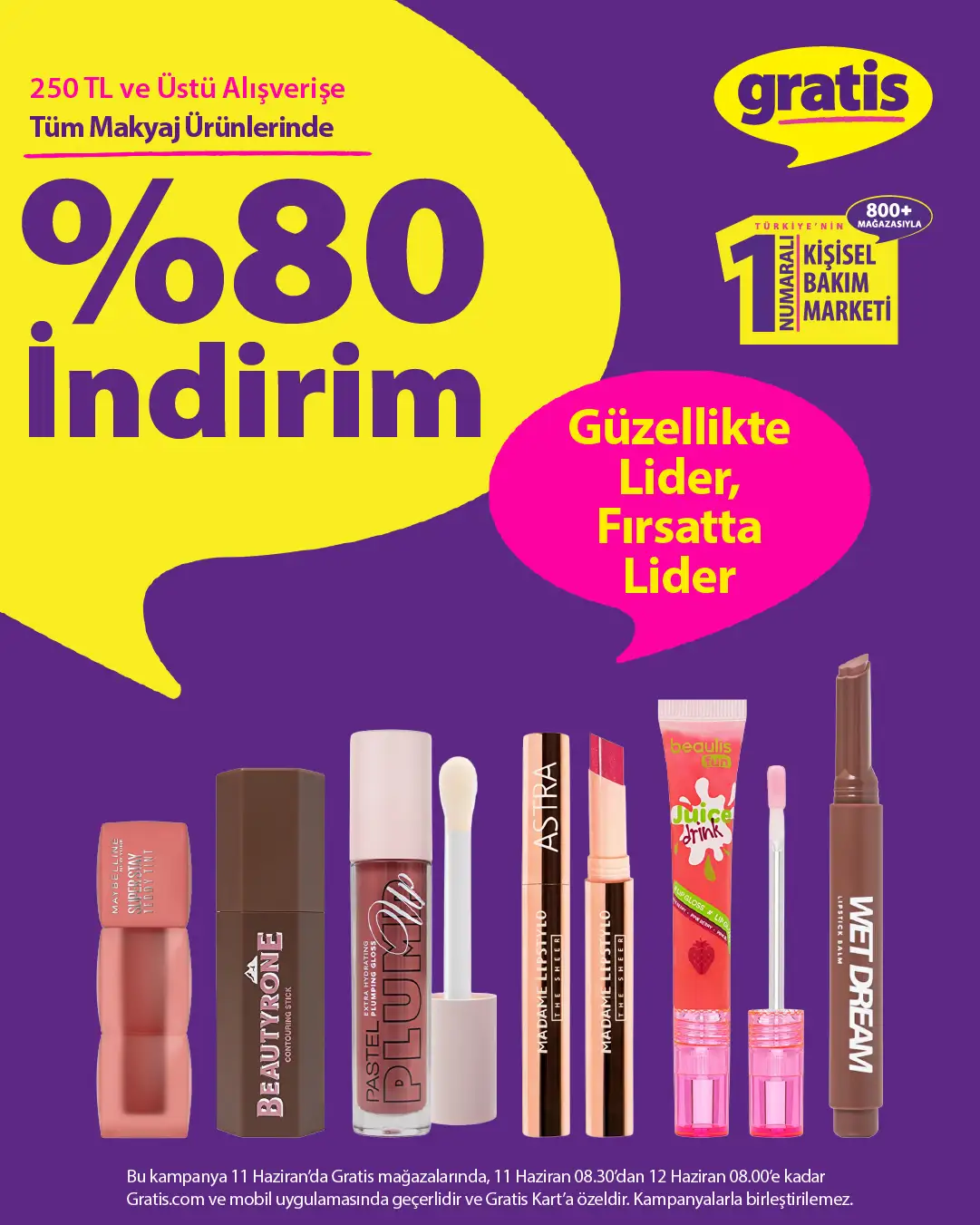 250 Tl Ve Uzeri Alisverislerde Tum Makyaj Sac Ve Yuz Bakim Ürünlerinde 80 İndirim