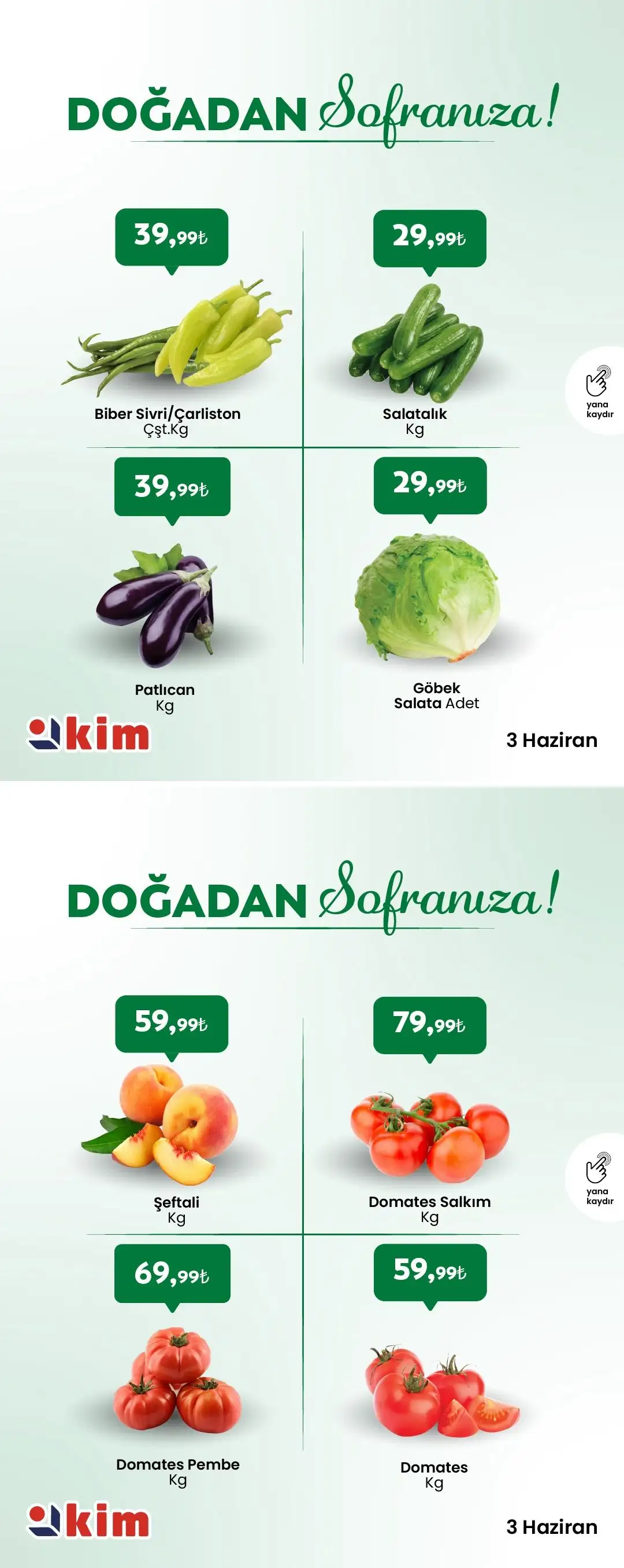 Kim Market - Marmara Bölgesi Mağazalarında Çarşamba Günü Geçerli Manav Reyonu Fırsatları Broşürü, Kataloğu