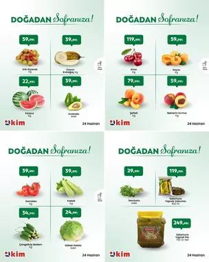 Kim Market - Marmara Bölgesi Mağazalarında Çarşamba Günü Geçerli Manav Reyonu Fırsatları Broşürü, Kataloğu