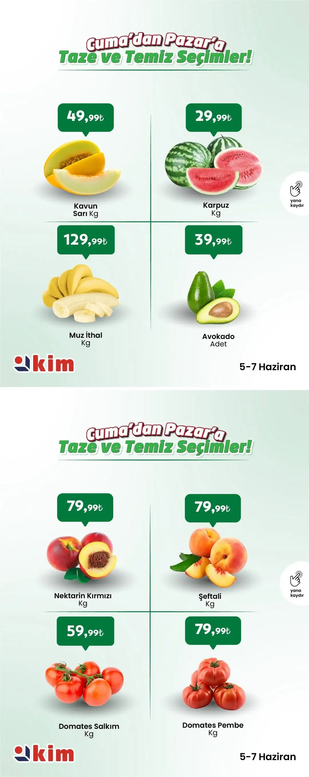 Kim Market - Marmara Bölgesi Mağazalarında Geçerli Hafta Sonuna Özel Manav Reyonu Fırsatları Broşürü, Kataloğu