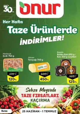 Onur Market - Bursa Bölgesinde Geçerli Haftalık Taze Ürünler Broşürü Broşürü, Kataloğu
