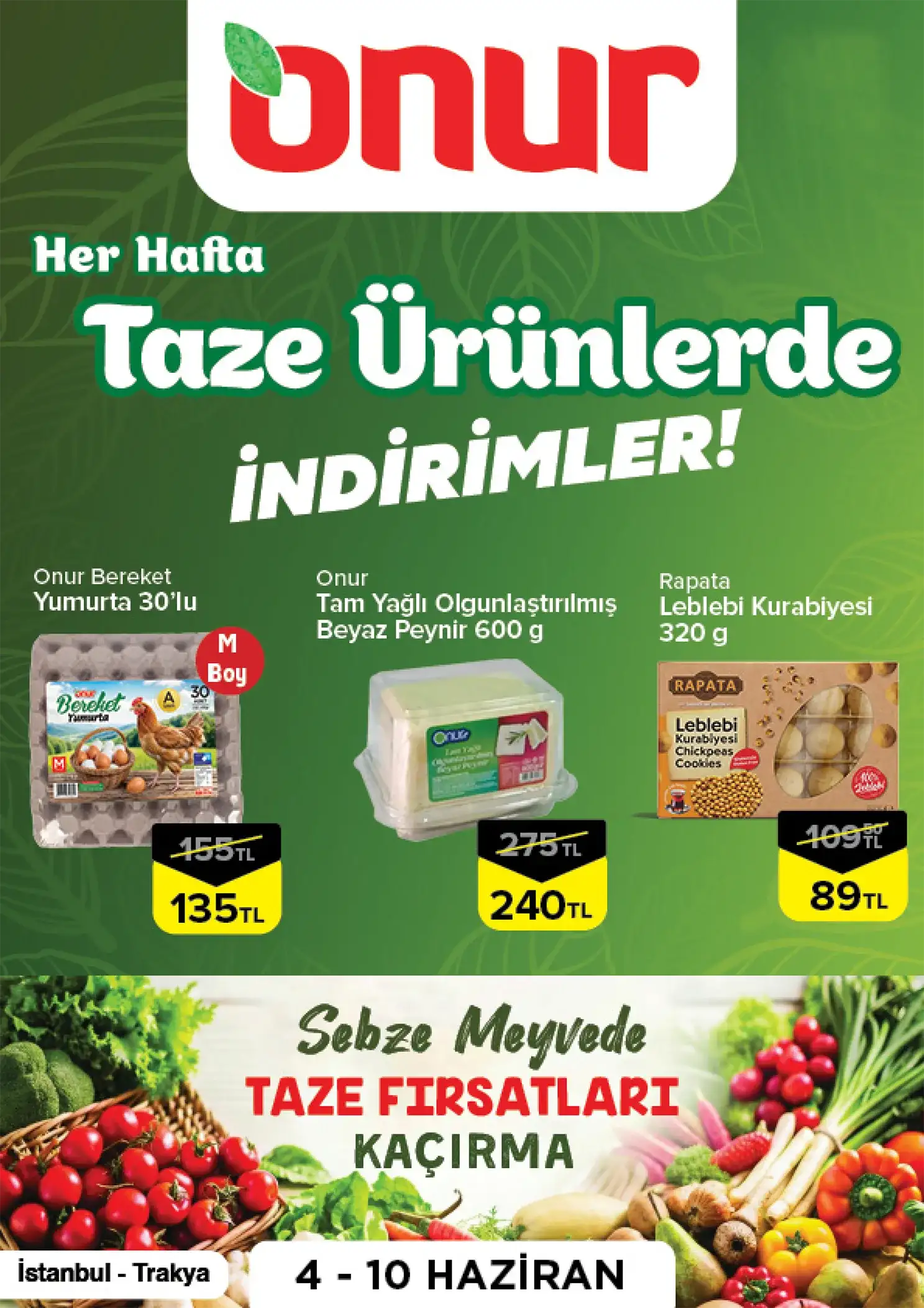 Onur Market - İstanbul Bölgesinde Geçerli Haftalık Taze Ürünler Broşürü Broşürü, Kataloğu