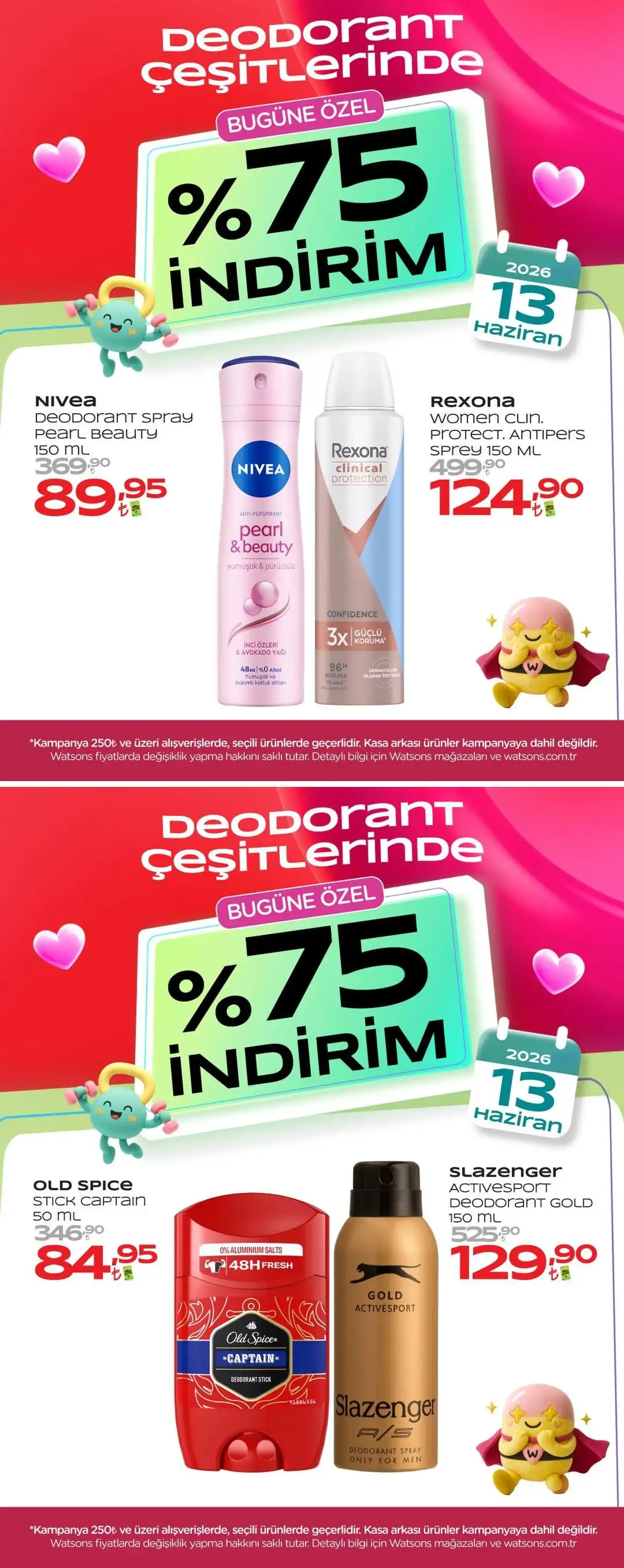 Bugune Ozel En Sevilen Deodorant Cesitlerinde Gecerli 75 İndirim